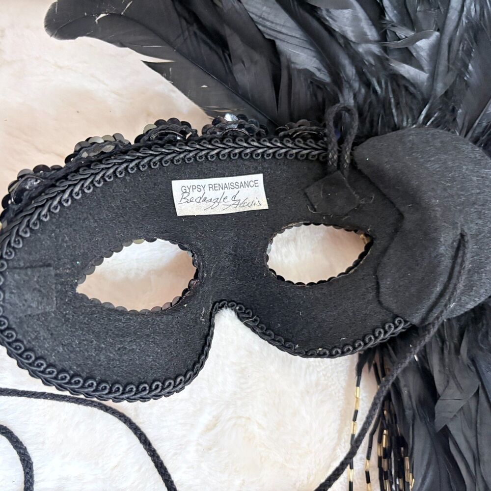 Handmade Designer Masquerade Mask Gypsy Renaissance Wearable Art - Picture 10 of 11